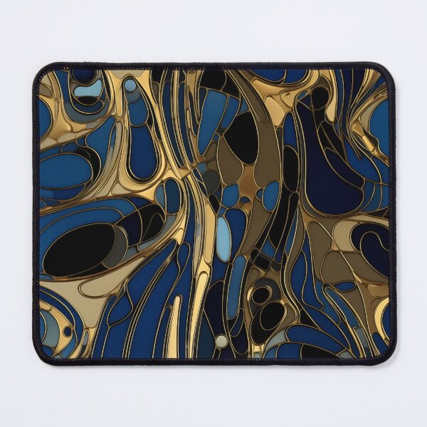 Item preview, Sapphire Blue Elven Art Nouveau Geometric Pattern — Gold, Blue & Black Retro Design designed and sold by Verbul.