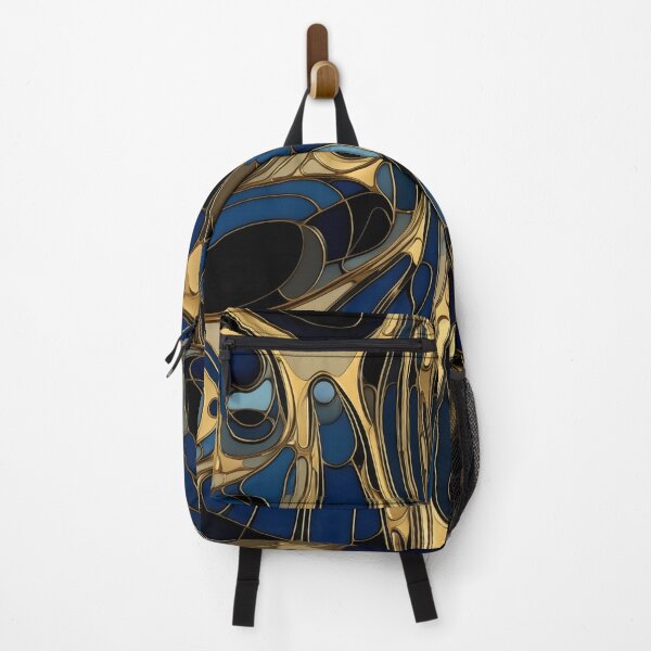 Item preview, Sapphire Blue Elven Art Nouveau Geometric Pattern — Gold, Blue & Black Retro Design designed and sold by Verbul.
