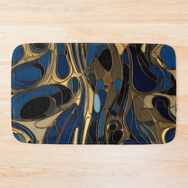 Item preview, Sapphire Blue Elven Art Nouveau Geometric Pattern — Gold, Blue & Black Retro Design designed and sold by Verbul.