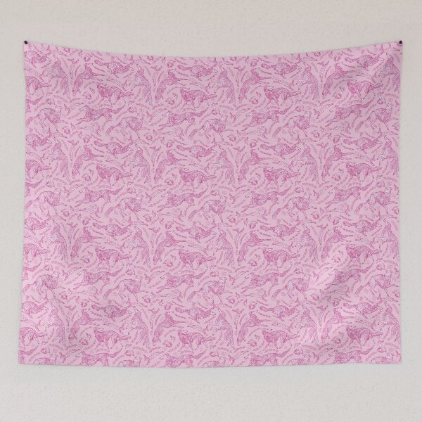 Item preview, Hounds and Hares - Pink Toile designed and sold by rutabagaprints.