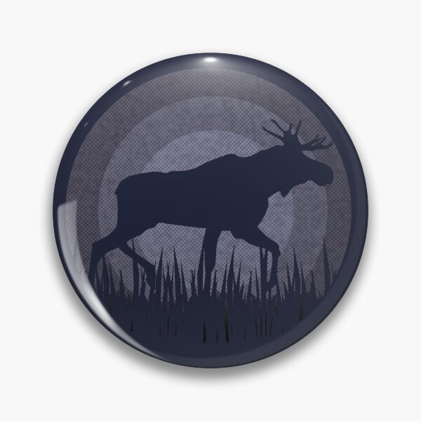 Item preview, Navy Blue Retro Sunset Moose designed and sold by TackyTime.