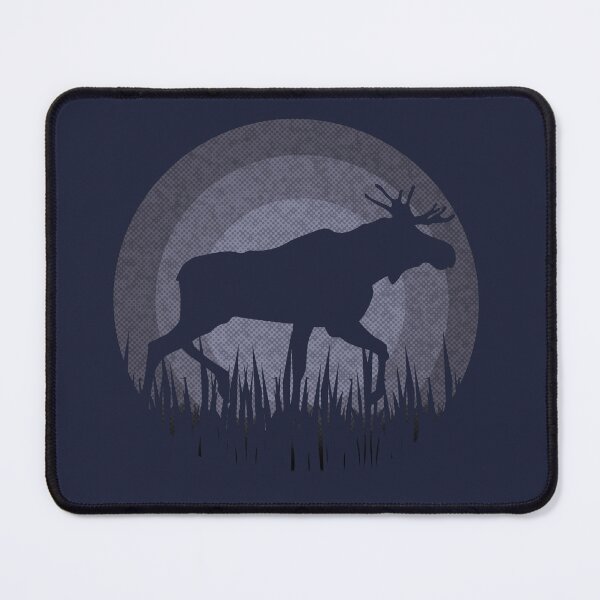 Item preview, Navy Blue Retro Sunset Moose designed and sold by TackyTime.