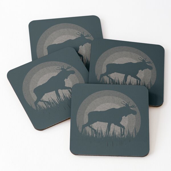 Item preview, Gray Retro Sunset Moose designed and sold by TackyTime.