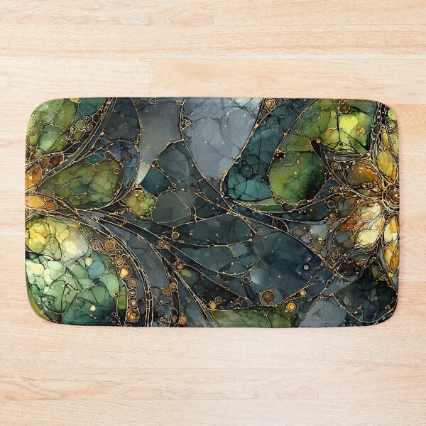 Item preview, Emerald Green Fantasy Art Nouveau Geometric Pattern — Gold Decorative Design designed and sold by Verbul.