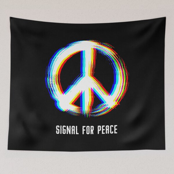 Item preview, Signal for Peace - Glitched Symbol of Modern Resistance designed and sold by H Jonas.