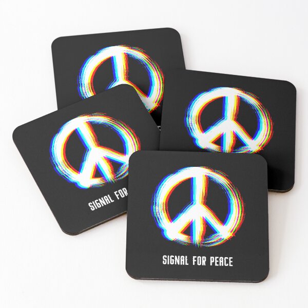 Item preview, Signal for Peace - Glitched Symbol of Modern Resistance designed and sold by H Jonas.