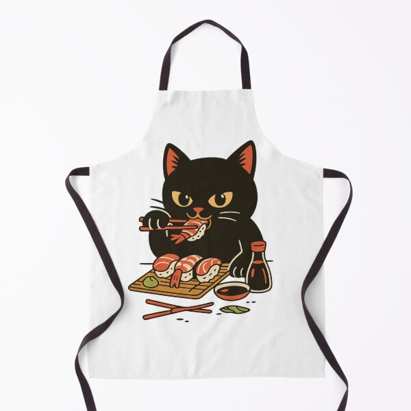 Item preview, Sushi-Loving Black Cat – Cute Japanese Food and Chopsticks Design designed and sold by PrometheanAppCo.