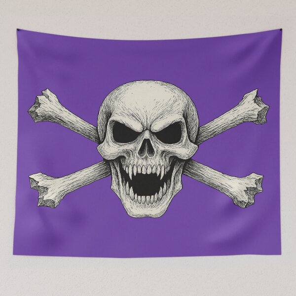 Item preview, Angry Skull and Crossbones Screaming Jolly Roger Halloween designed and sold by hauntedtees.