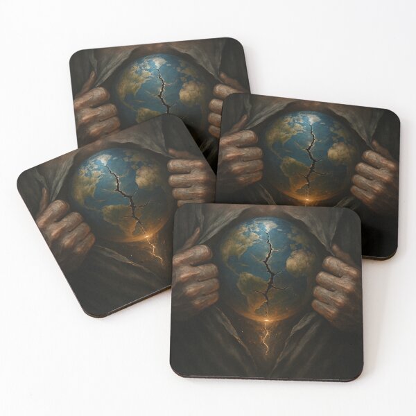 Item preview, Cracked Earth Within – Surreal Heart of the Planet Illustration designed and sold by HAFIZ-DP.