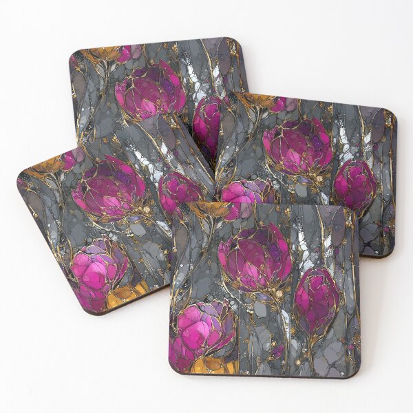 Item preview, Magenta Rose Fantasy Art Nouveau Floral Pattern — Gold Decorative Design designed and sold by Verbul.