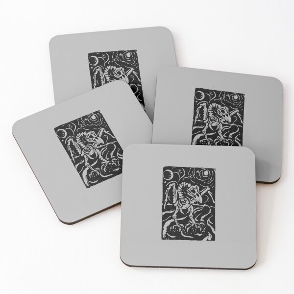 Item preview, Eagle Skeleton Linocut Print designed and sold by Radial Designs.