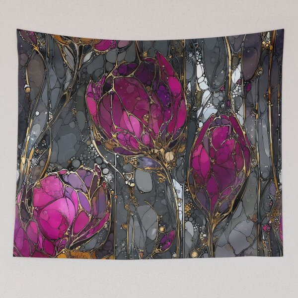 Item preview, Magenta Rose Fantasy Art Nouveau Floral Pattern — Gold Decorative Design designed and sold by Verbul.