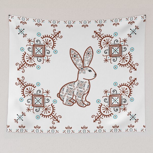 Item preview, Abstract ethnic geometric pattern design with lucky rabbit shape for background or wallpaper, tiles and fabric designs. designed and sold by KungLK.