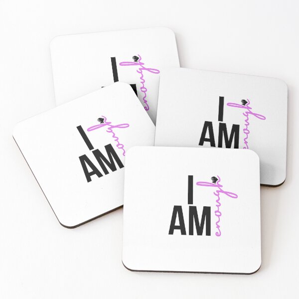 Item preview, I Am Enough Vertical Quote Sticker – Positive Affirmation Self Love Design designed and sold by quietsouls.