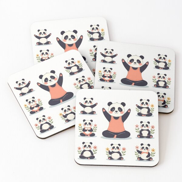 Item preview, Panda Yoga Poses Sticker Set designed and sold by sundaramrai2020.