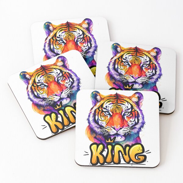 Item preview, King Tiger – Bold Colorful Jungle Art designed and sold by Artzco.