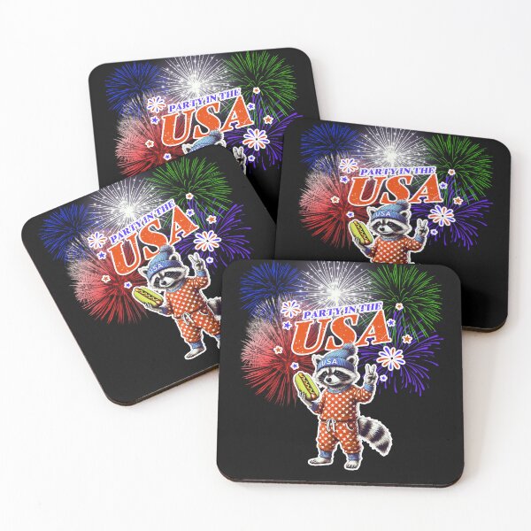 Item preview, Party In The Usa 4th Of July Raccoon designed and sold by WoodburyLake.