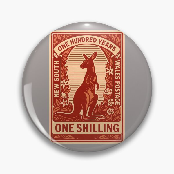 Item preview, New South Wales Kangaroo Stylized Postage Stamp designed and sold by retrographics.