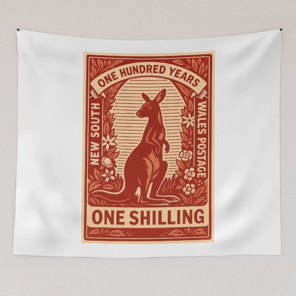 Item preview, New South Wales Kangaroo Stylized Postage Stamp designed and sold by retrographics.