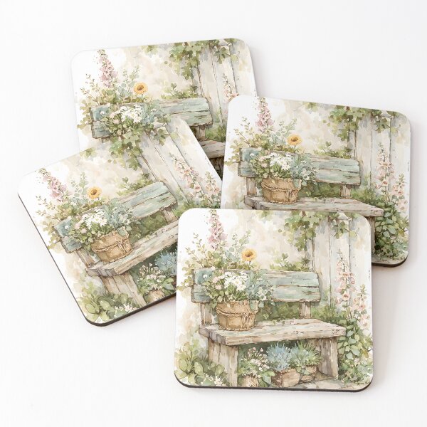 Item preview, wild floral wooden bench designed and sold by Artania21.