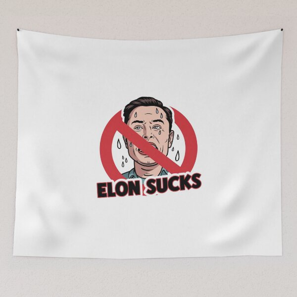 Item preview, Anti Elon Tesla Bumper Elon Sucks designed and sold by syedmaaz.