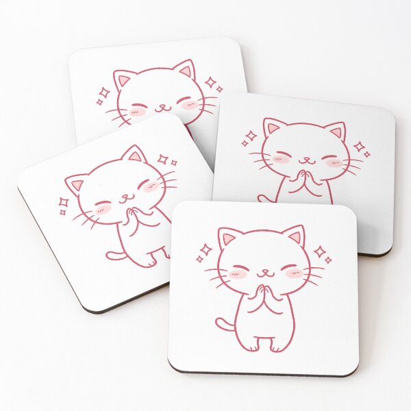 Item preview, Grateful Kitty - Kawaii Cat Saying Thank You designed and sold by Cherry Dreams.