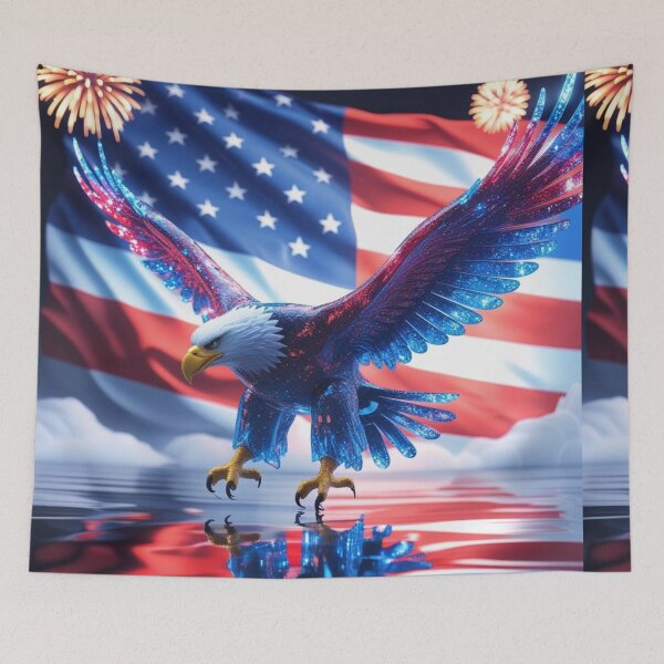 Item preview, Eagle Flying Holiday Decor American Eagle also Jigsaw Puzzles #FourthOfJulyArt designed and sold by Spectime.