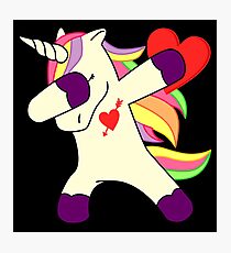 Dabbing Lovely Unicorn Photographic Print