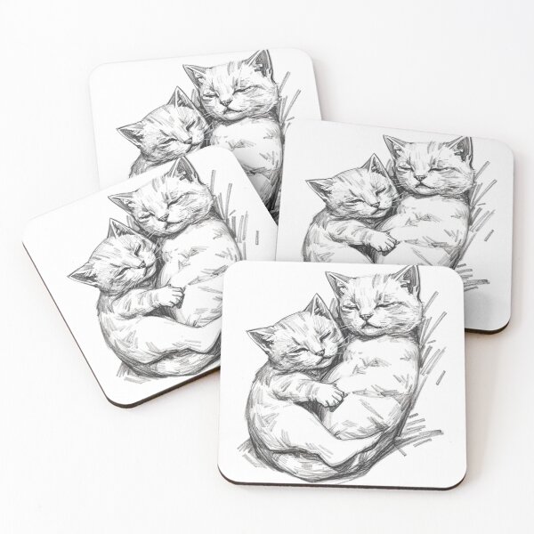 Item preview, Cute little cat sleeping pencil art designed and sold by SanchillShop.