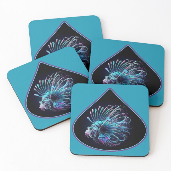 Item preview, Neon Lionfish Abstract Ocean Art Original by ArtificiallyMine designed and sold by AM-Storefront.