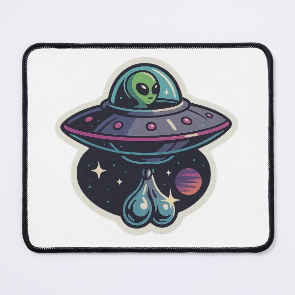 Item preview, Alien UFO with Chrome Bling – Funny Space Sticker designed and sold by Ashes & intent .