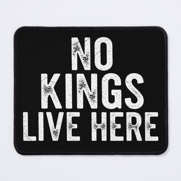Item preview, No Kings Live Here - Distressed Text Political Statement Tee | Anti Monarchy designed and sold by j-2k.