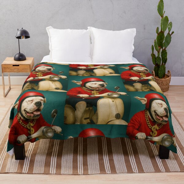 Item preview, Cool Dog Rider in Red Jacket on Vintage Scooter designed and sold by Animalistics.