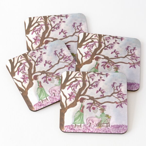 Item preview, Couple bird watching under Jacaranda tree designed and sold by herbalbabe.