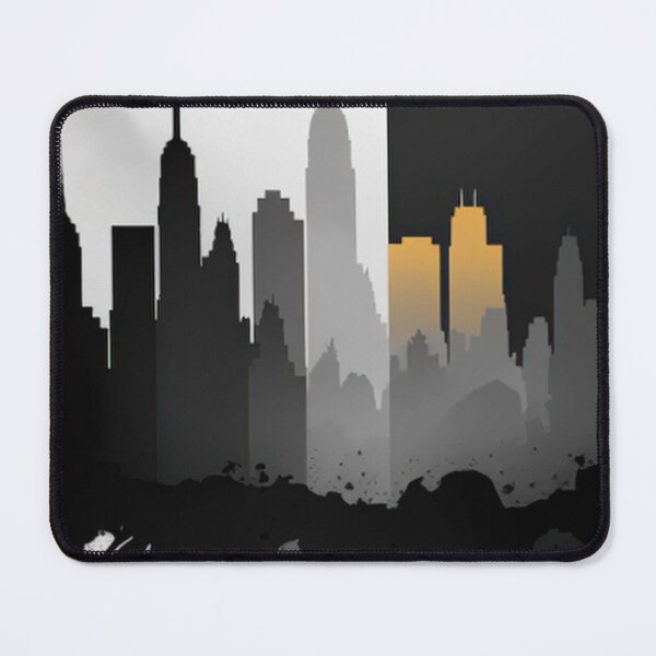 Item preview, Split City Skyline Art – Black and Gold Urban Silhouette designed and sold by PaintbrushPlace.