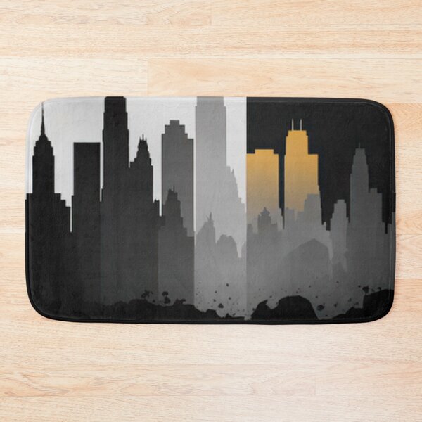 Item preview, Split City Skyline Art – Black and Gold Urban Silhouette designed and sold by PaintbrushPlace.