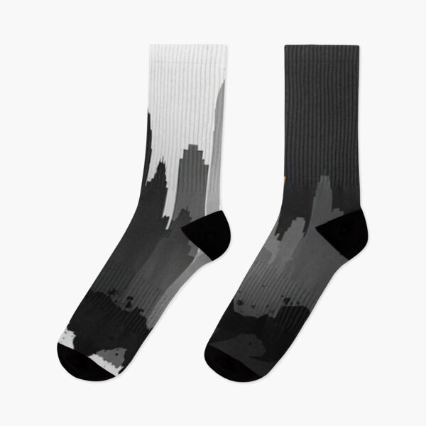 Item preview, Split City Skyline Art – Black and Gold Urban Silhouette designed and sold by PaintbrushPlace.