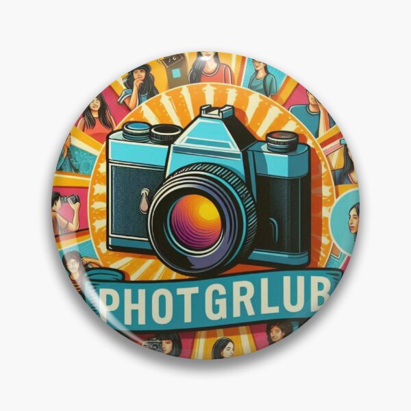 Item preview, Photography Club Badge – Retro Camera & Lens Icon Design designed and sold by ashokreddy343.