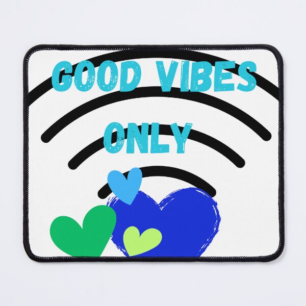 Item preview, good vibes only blue green hearts designed and sold by OLYAALYA.