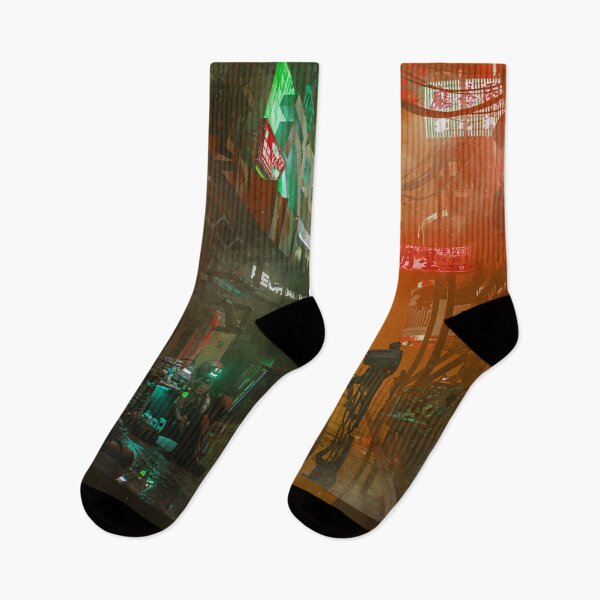 Item preview, Cyber Alley Beneath the Neon Fog designed and sold by AlexSuiArt.