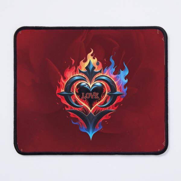Item preview, A flaming heart, the fire of love. The heart is designed in deep black, giving it an elegant and powerful aura. designed and sold by nicky2342.