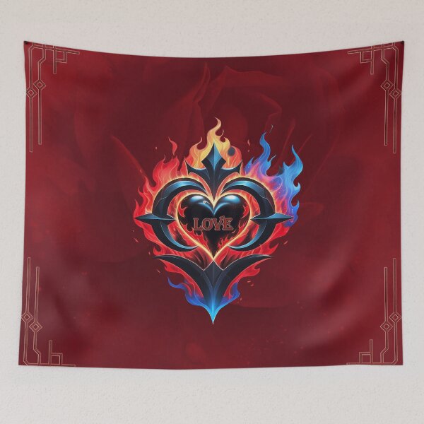 Item preview, A flaming heart, the fire of love. The heart is designed in deep black, giving it an elegant and powerful aura. designed and sold by nicky2342.