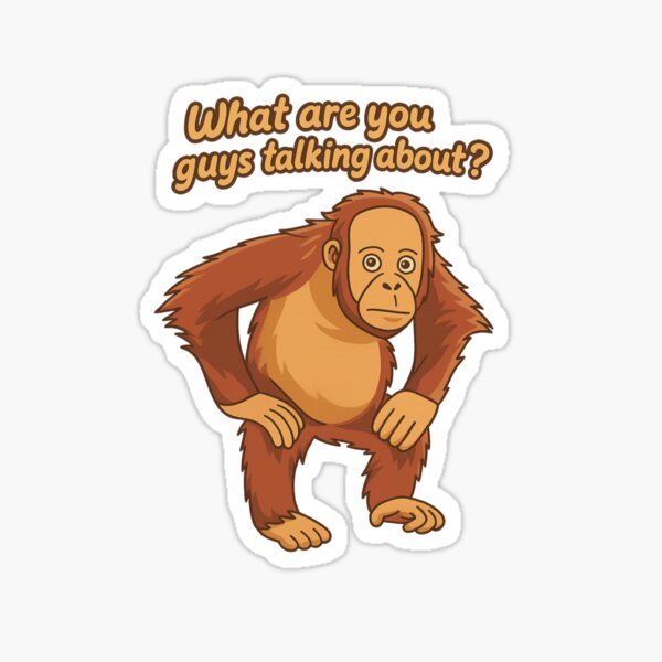 Item preview, Curious Orangutan Pop Art – “What are you guys talking about?” designed and sold by bi4891.