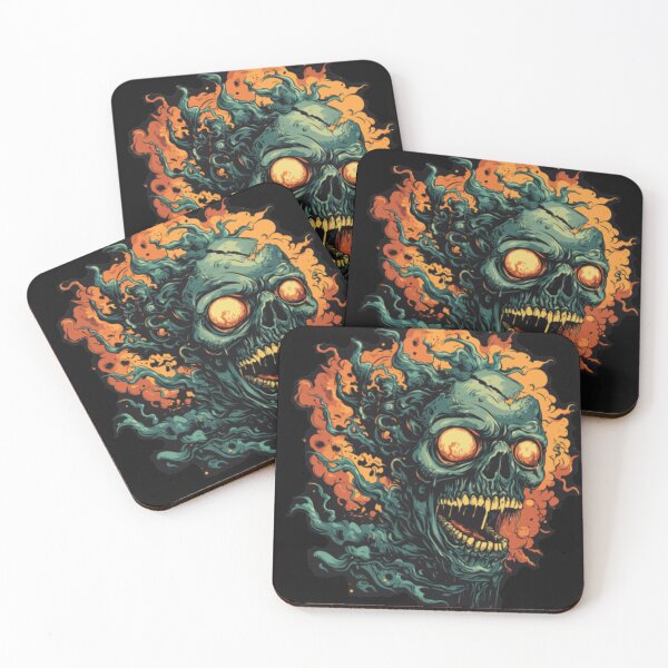 Item preview, Haunted skull rising from fiery depths designed and sold by JustaKiss822.