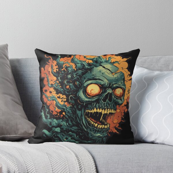 Item preview, Haunted skull rising from fiery depths designed and sold by JustaKiss822.