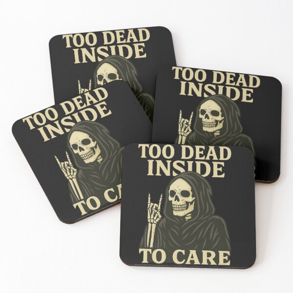 Item preview, Too Dead Inside to Care – Gothic Skeleton Metal Shirt designed and sold by Elfonso.