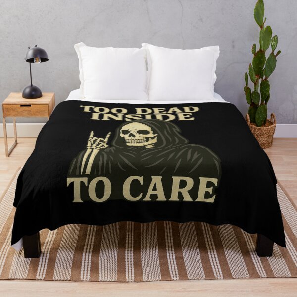 Item preview, Too Dead Inside to Care – Gothic Skeleton Metal Shirt designed and sold by Elfonso.