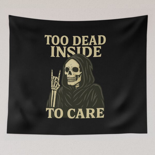 Item preview, Too Dead Inside to Care – Gothic Skeleton Metal Shirt designed and sold by Elfonso.