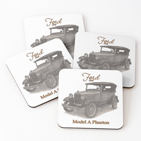Item preview, 1929 Ford Model A Phaeton Vintage Car Drawing designed and sold by Michael van der Hoorn.
