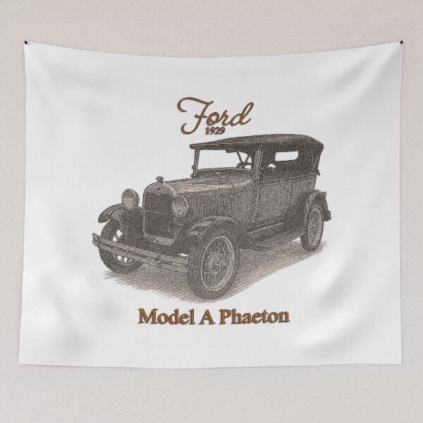 Item preview, 1929 Ford Model A Phaeton Vintage Car Drawing designed and sold by Michael van der Hoorn.